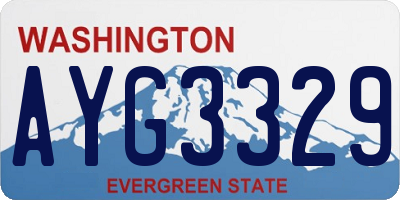 WA license plate AYG3329