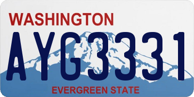WA license plate AYG3331