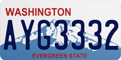 WA license plate AYG3332