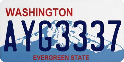 WA license plate AYG3337