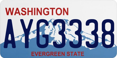 WA license plate AYG3338