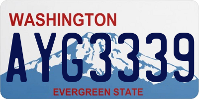 WA license plate AYG3339