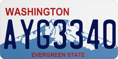 WA license plate AYG3340