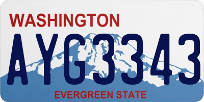 WA license plate AYG3343