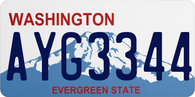 WA license plate AYG3344