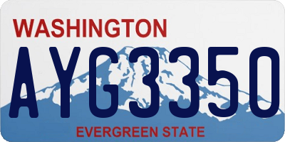 WA license plate AYG3350