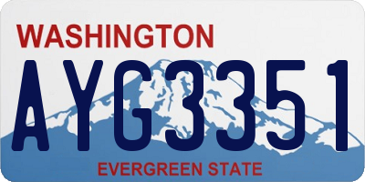 WA license plate AYG3351