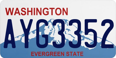 WA license plate AYG3352
