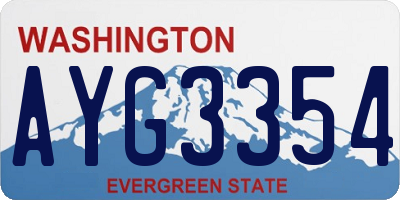 WA license plate AYG3354