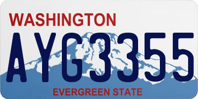 WA license plate AYG3355