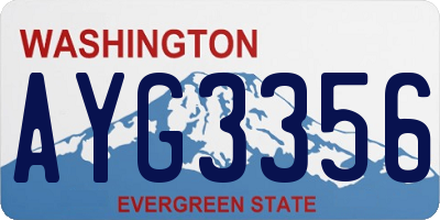 WA license plate AYG3356
