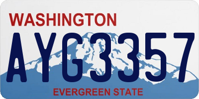 WA license plate AYG3357