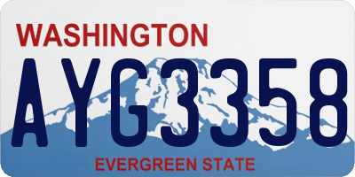 WA license plate AYG3358
