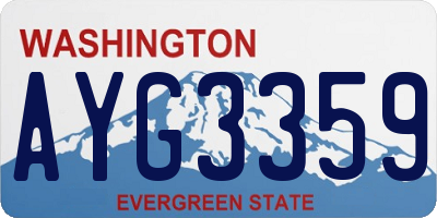 WA license plate AYG3359