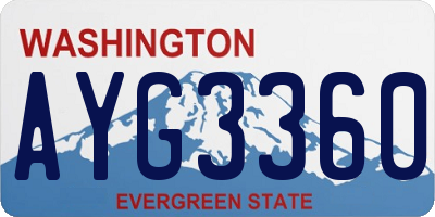 WA license plate AYG3360