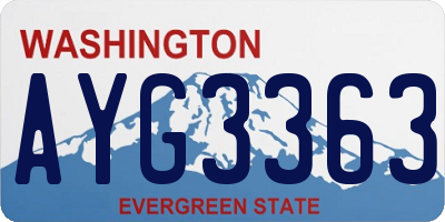 WA license plate AYG3363