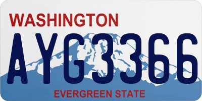 WA license plate AYG3366