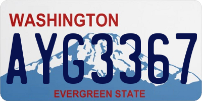 WA license plate AYG3367