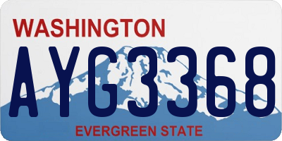 WA license plate AYG3368