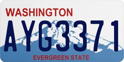 WA license plate AYG3371