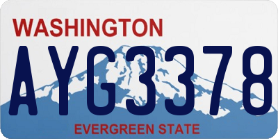 WA license plate AYG3378
