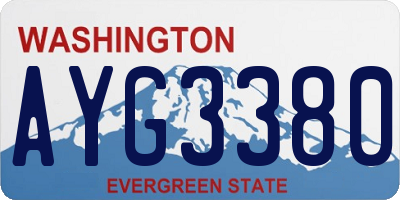 WA license plate AYG3380