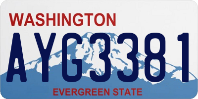 WA license plate AYG3381