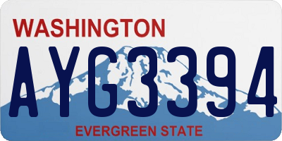 WA license plate AYG3394