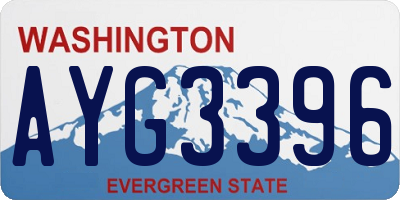 WA license plate AYG3396