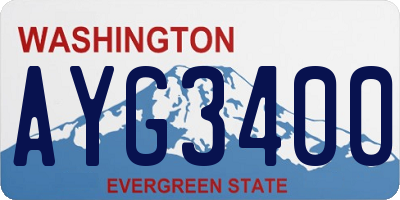 WA license plate AYG3400