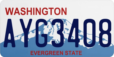 WA license plate AYG3408