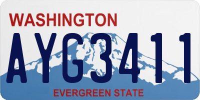 WA license plate AYG3411