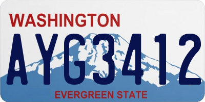 WA license plate AYG3412