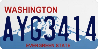 WA license plate AYG3414