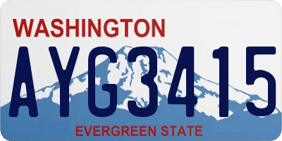 WA license plate AYG3415