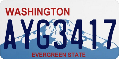 WA license plate AYG3417
