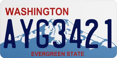 WA license plate AYG3421