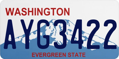 WA license plate AYG3422