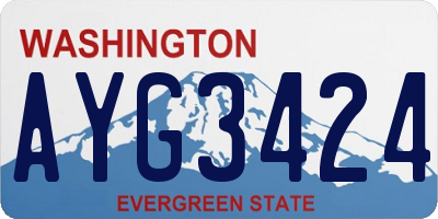 WA license plate AYG3424