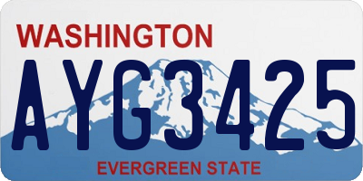 WA license plate AYG3425