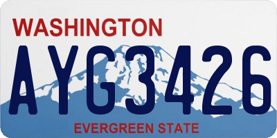 WA license plate AYG3426
