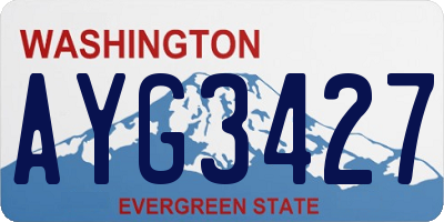 WA license plate AYG3427
