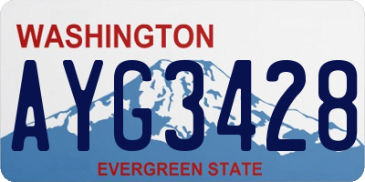 WA license plate AYG3428