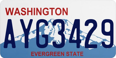 WA license plate AYG3429