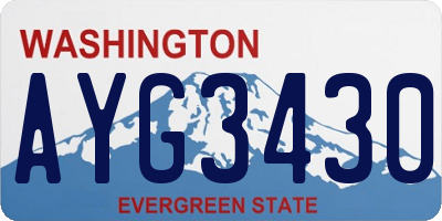 WA license plate AYG3430