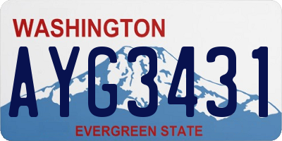 WA license plate AYG3431
