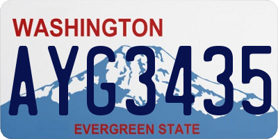 WA license plate AYG3435