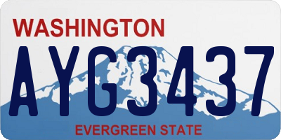 WA license plate AYG3437