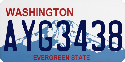 WA license plate AYG3438