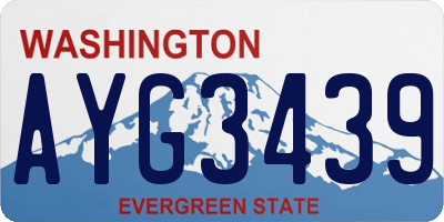 WA license plate AYG3439